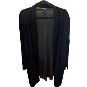 Alfani Black Velvet Open-Front Blazer Jacket – XL – Soft Stretch  DESCRIPTION